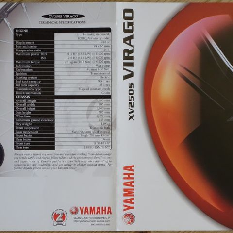 Yamaha XV250S Virago 1999 brosjyre