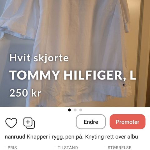 Svært pen Tommy hilfiger skjorte,L