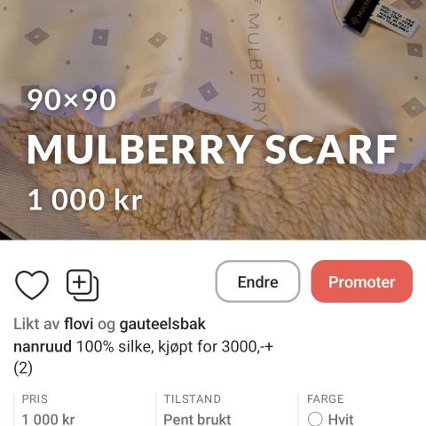 Mulberry scarf 90×90