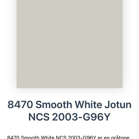 Jotun Smooth White fargeprøve maling