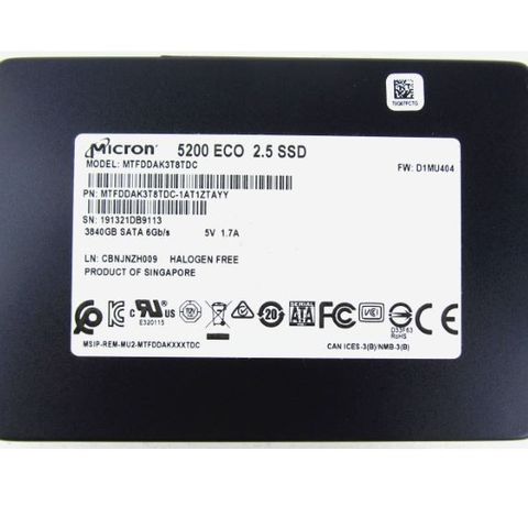 Micron 5200 Eco 3.84TB SATA 6Gb/s  SSD   SOM NY!