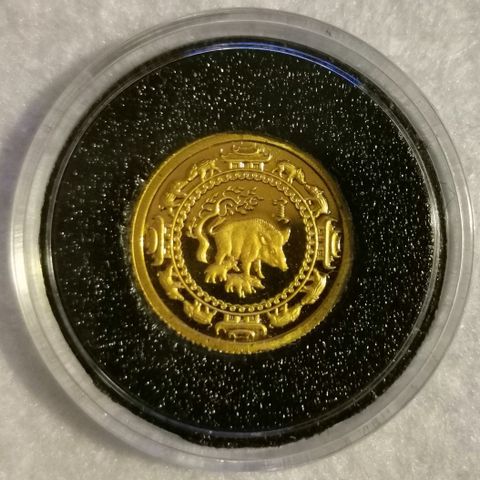 2007, Year of the pig, 1/25 oz, 9999 gull.