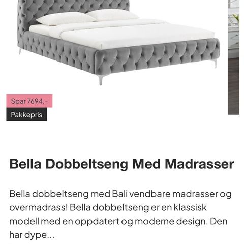 Velour dobbelt seng