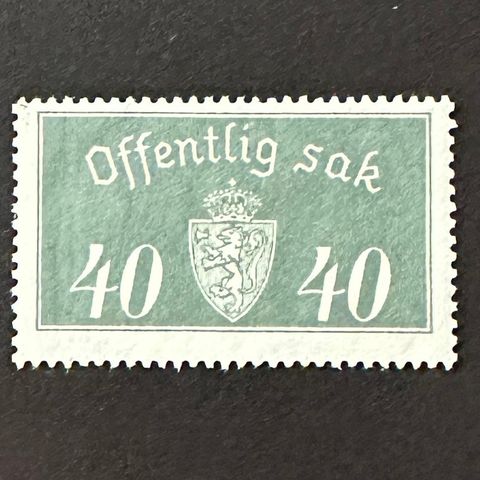 40 øre offentlig sak I, T 17, ustemplet *. Norge frimerker.