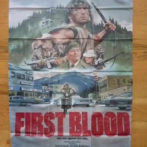 Sylvester Stallone, First Blood Filmbanner/Flagg