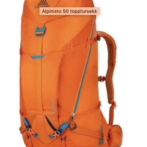 GREGORY · ALPINISTO 50 TOPPTURSEKK SELGES!