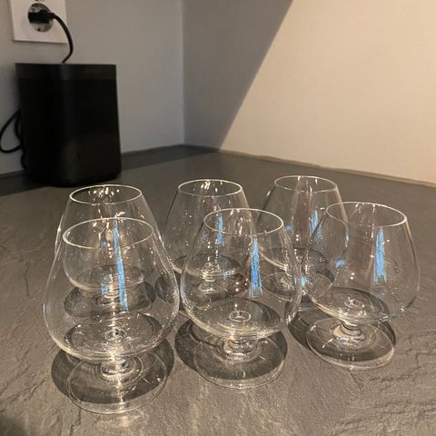 6 stykk lite brukt glass