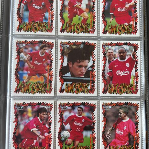 Komplett Liverpool Futera Fans Selection 1999 Fotballkort + kort fra 1998 & 2000