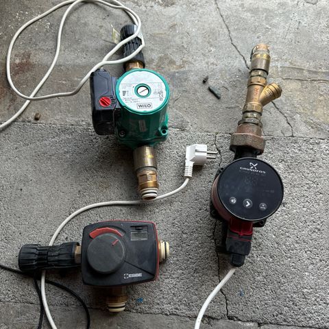 Grundfos, Esbe og Wilo pumper/aktuator