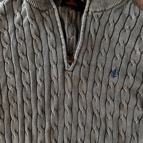 Morris quarter zip kabel strikket (brun)