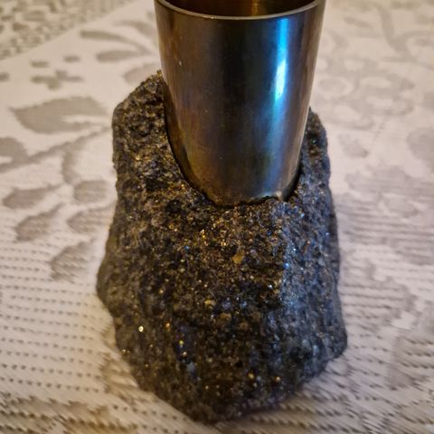 Vintage candleholder in stone