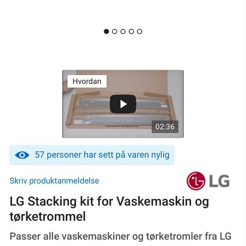 LG Stacking kit for Vaskemaskin og tørketrommel