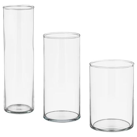 6 cylinder vaser fra IKEA bryllup