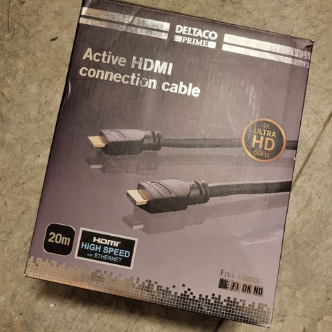 Helt ny Aktiv HDMI kabel 20m (Deltaco  Prime Aktiv HDMI)