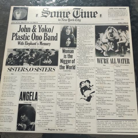 John Lennon og Yoko "Sometime in New York City" 2-LP 1972