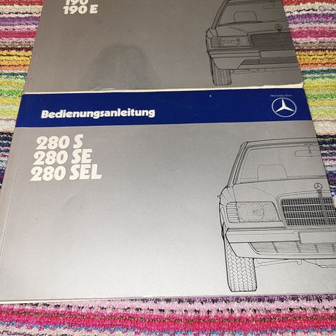 Mercedes Benz 280S + 190E instruksjonsbok