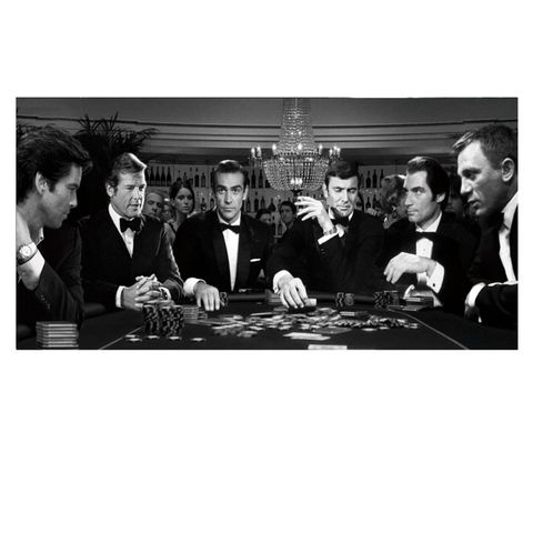 Glass bilde All James Bond  casino 90x180