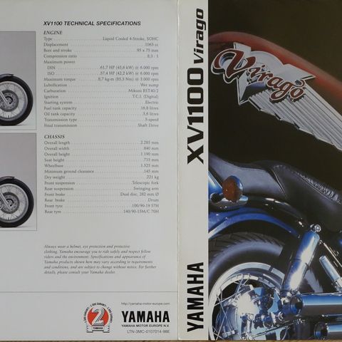 Yamaha XV1100 Virago 1998 brosjyre