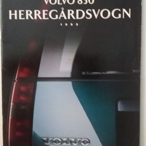 Volvo 850 HERREGÅRDSVOGN -brosjyre. (NORSK)