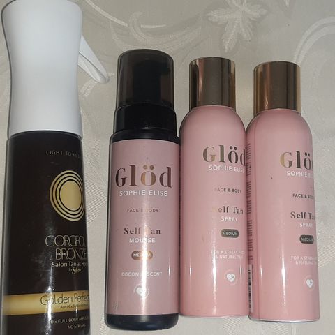 2 stk Glöd spraytan, 1 stk Glöd selftan mousse, Gorgrous Bronze spraytan