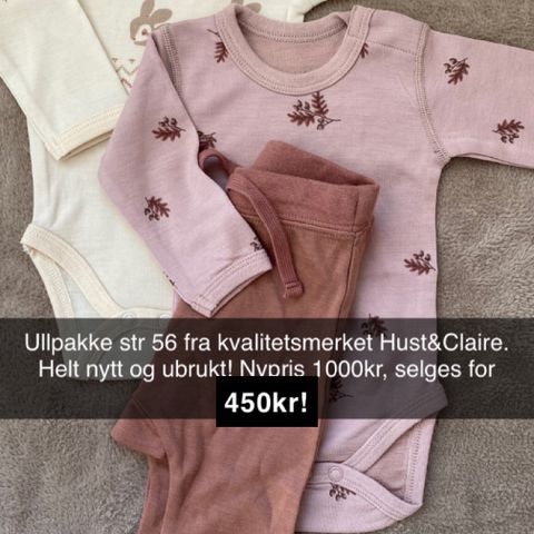 NY! Ullpakke str 56 hust & claire nytt ubrukt ullsett jente ullklær ulltøy ull