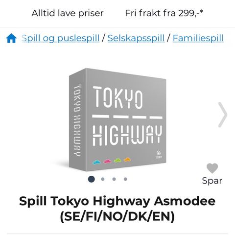 Brettspill - Tokyo highway- ny