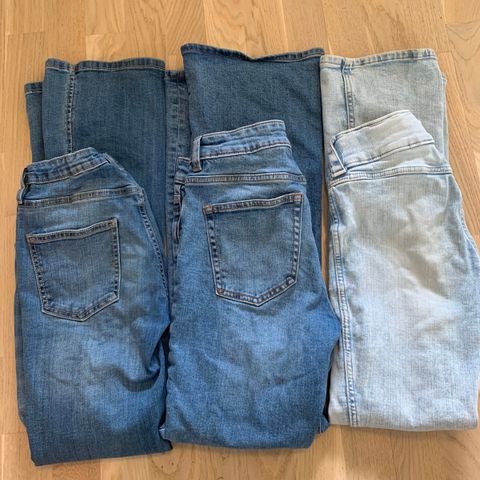 3 par jeans fra str 158– S - samlet pris