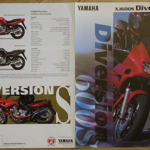 Yamaha XJ600S Diversion 1998 brosjyre