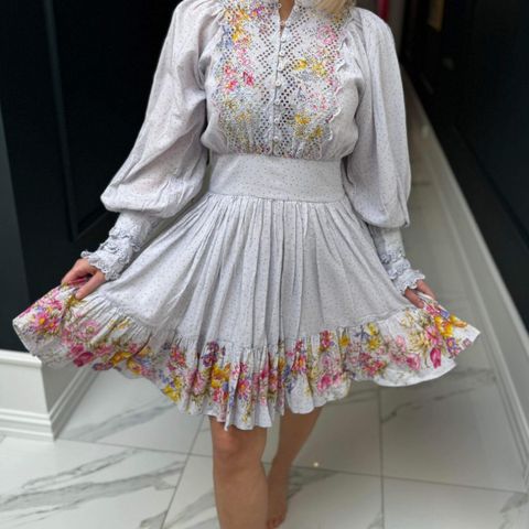Cotton Slub Mini Dress Flower Market By TiMo
