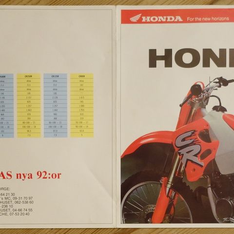 Honda CR 1992 brosjyre