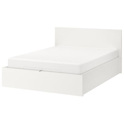 140x200 IKEA sort Malm seng med oppbevaring (inkl. Madrass og overmadrass)