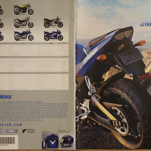 Yamaha Sportbike  2003og 2005 brosjyrer de største
