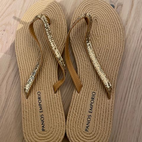 Flip flops gull / glitter / natur - ubrukt