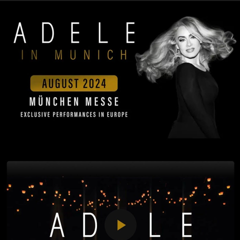 Adele Platinum 2 stk i Munchen, 02.08.24- Ticketmaster videresalg