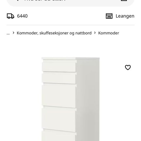 Ny Pris !! Ikea malm kommode med speiel på toppen