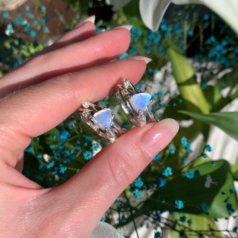 Raw Ethereal moonstone ring