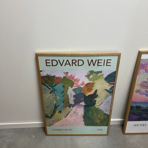 Print/maleri av Edvard Weie med ramme