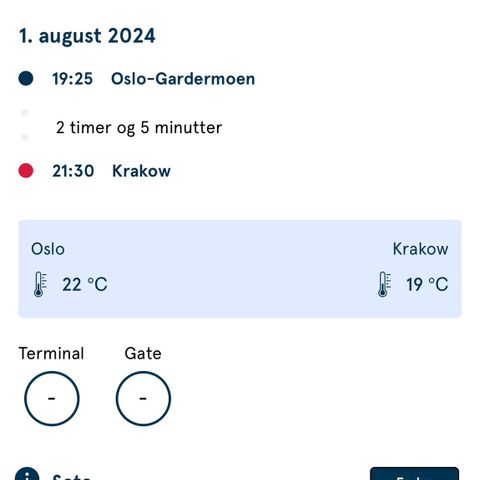 Oslo - Krakow tur/retur
