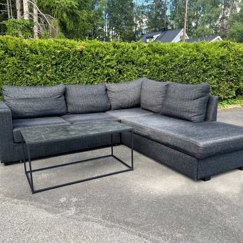 Grå hjørnesofa / sovesofa 235 x 218