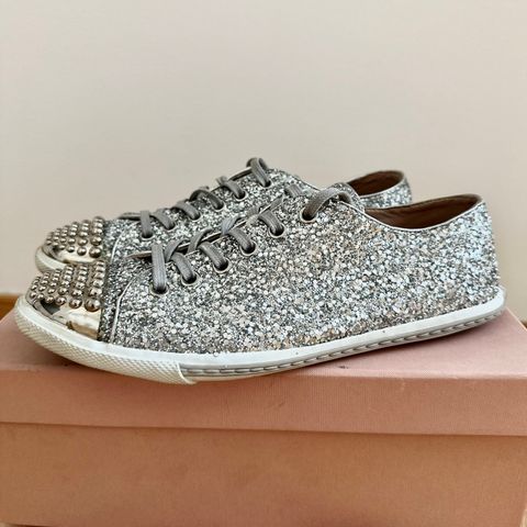 Miu Miu  glitter sneakers str38,5