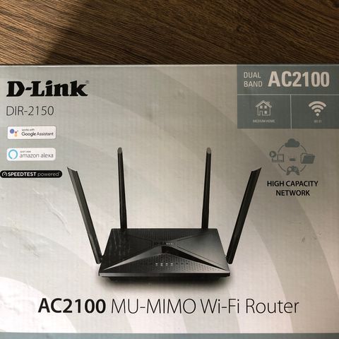 Ubrukt D-Link Wi-Fi router, AC2100