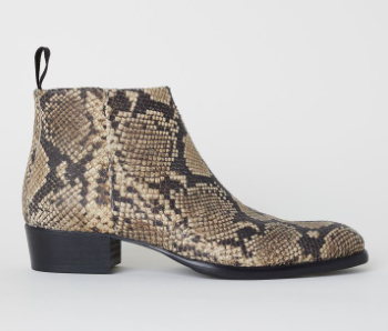 H&M limited collection, snakeskin leather boots