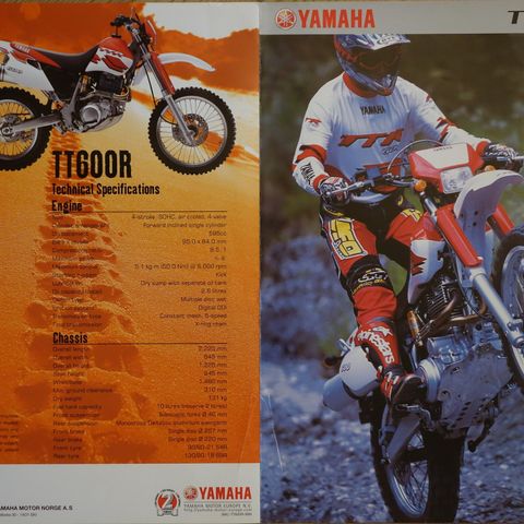 Yamaha TT600R 1999 engelsk brosjyre
