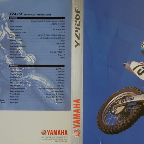 Yamaha YZ426F 2000 brosjyre