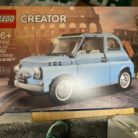 Lego Fiat 500 gul og blå