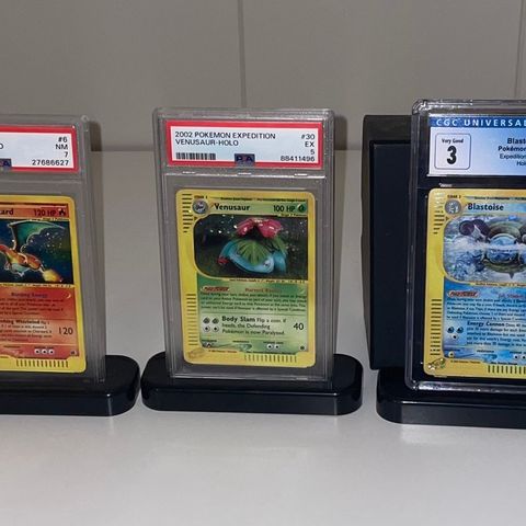 LYNAUSKJON⚡️Pokemon kort: Selger trio Expedition Charizard, Venusaur og Blastoise