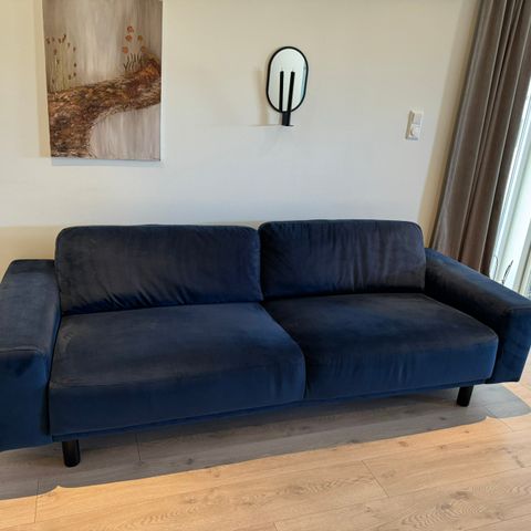 Blå velour sofa fra Bohus