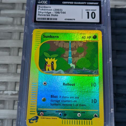 Skyridge Sunkern Rev Holo CGC 10 Gem-Mint 💎