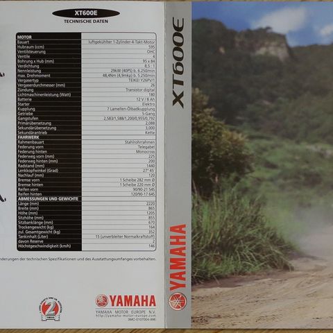 Yamaha XT600E 1999 brosjyre