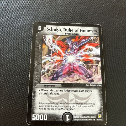 Schuka, duke of amnesia - duel masters kort